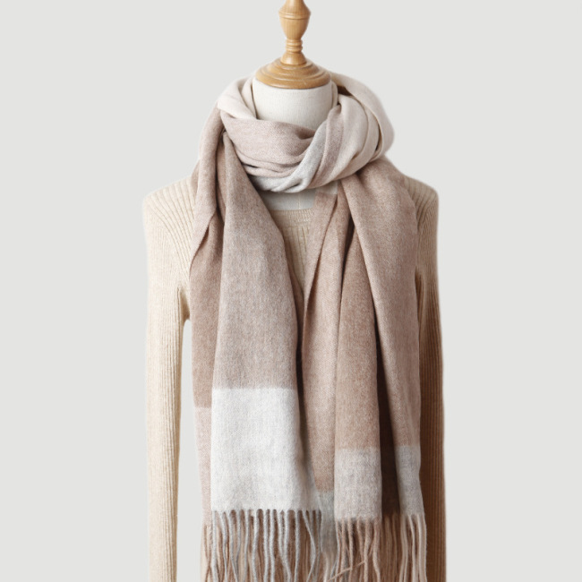  Solid Colour Plain Knitted Lamb Wool Scarf Shawl Wholesale
